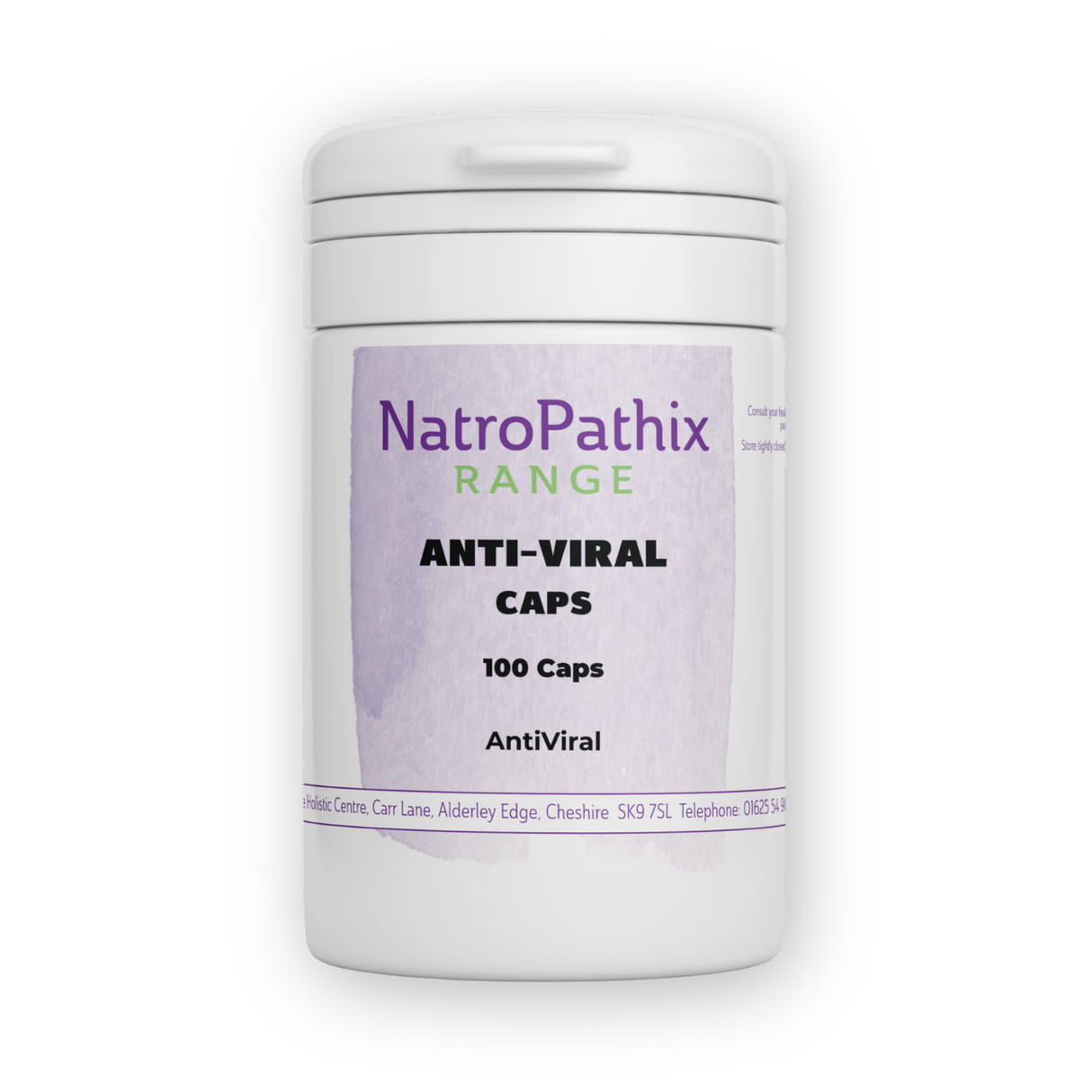 White bottle labeled "Anti-Viral Herbs - 150 Capsules" on a plain background, designed to help support your immune system.