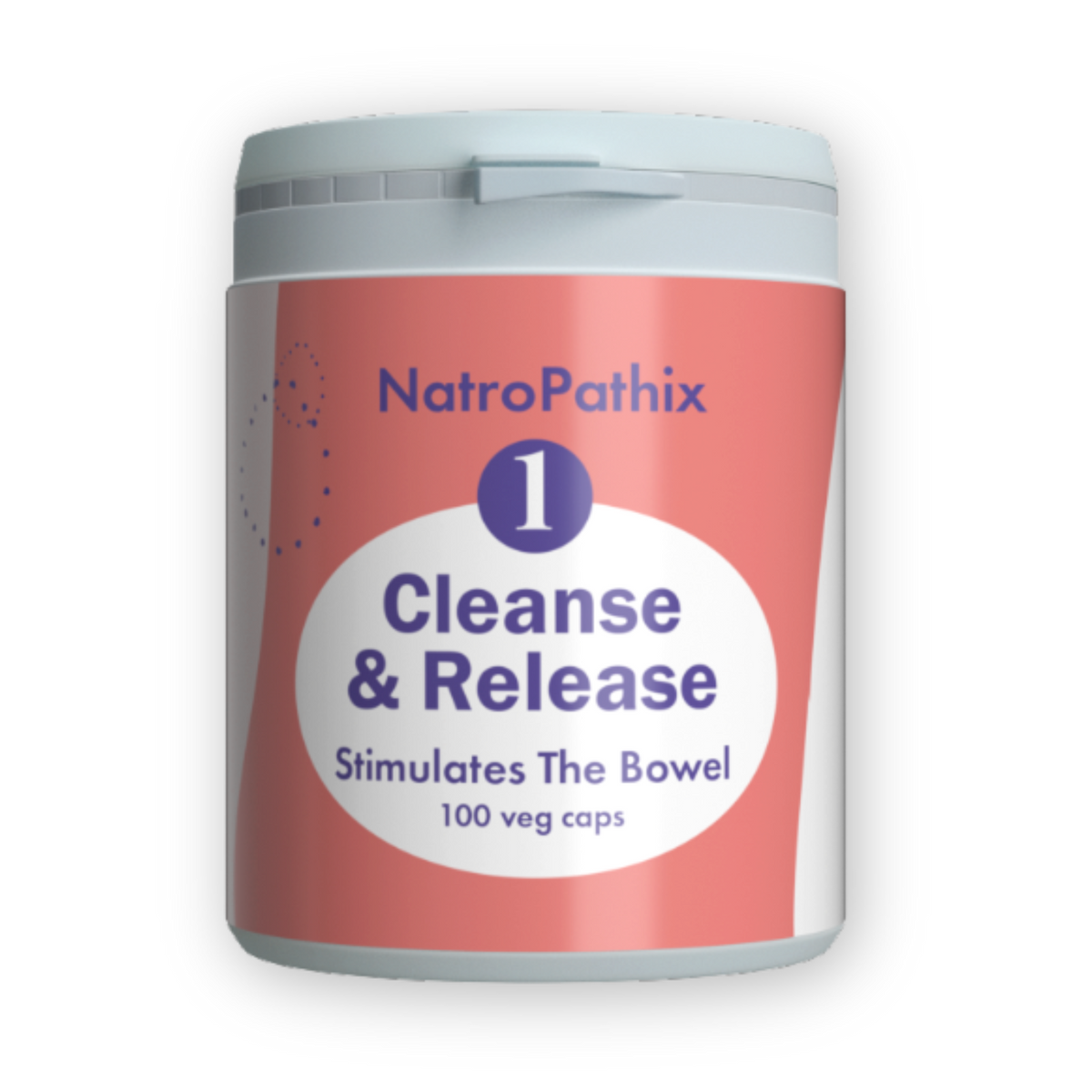 A bottle of Cleanse & Release - 100 caps provides an herbal formula with vegetarian capsules to help support bowel cleanse and reduce bloating.