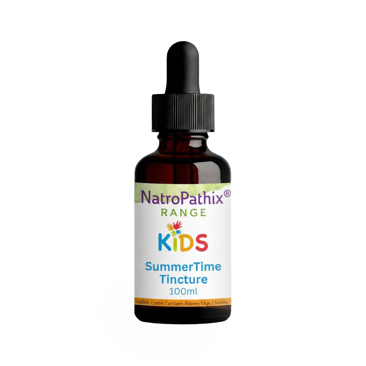Kids SummerTime Tincture bottle on white background