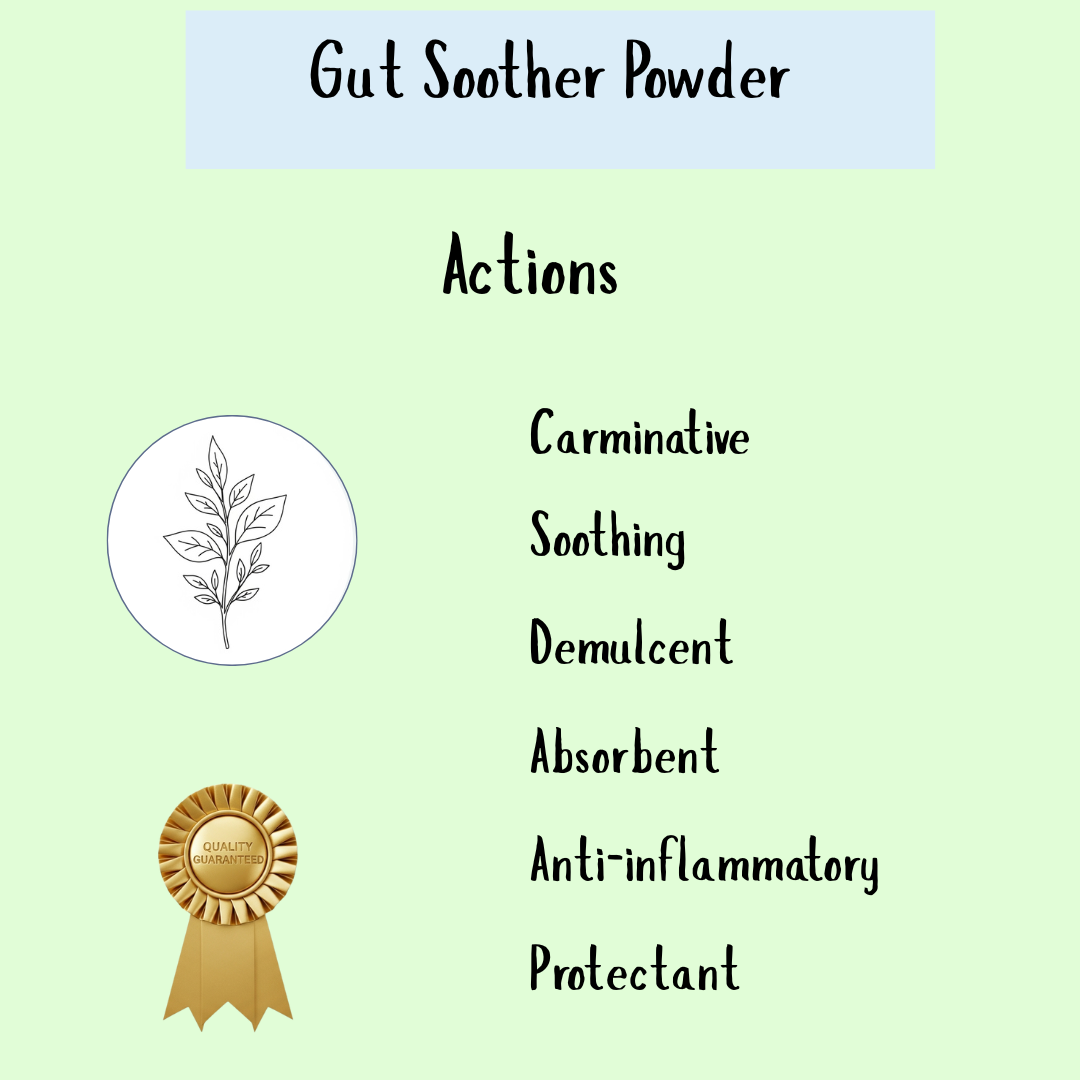 Gut Soother Powder actions infographic