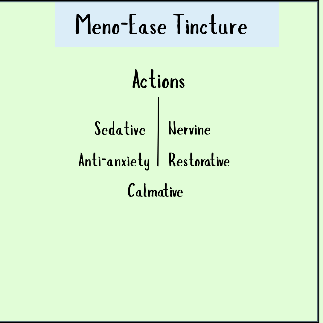 Meno-Ease Tincture – 200/300ml: Sedative, anti-anxiety, calmative, nervine, and restorative blend with phyto-oestrogenic herbs for natural menopause relief.
