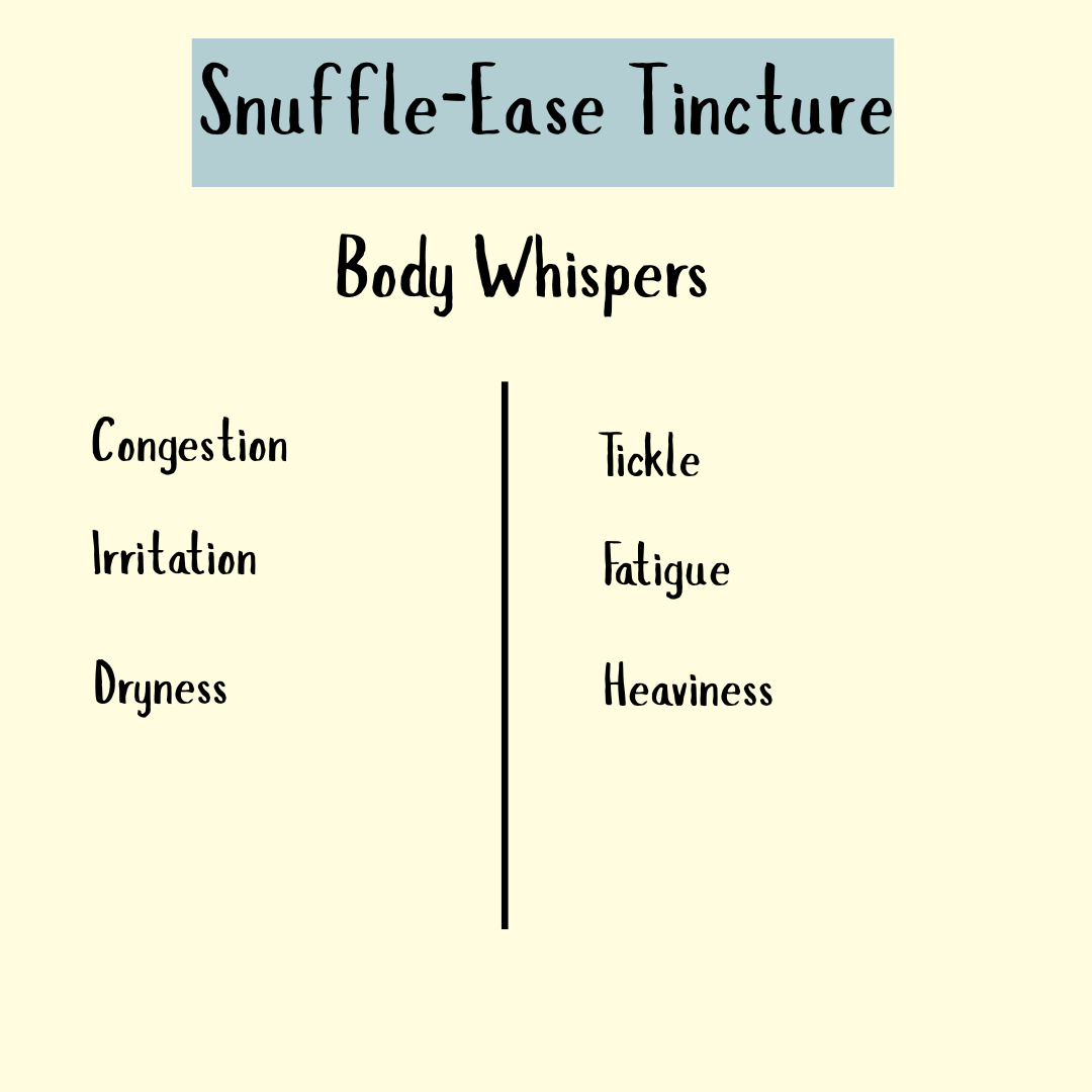 Snuffle-Ease Tincture - 50ml supports your immune system with a gentle anti-viral blend, helping ease congestion, fatigue, and throat tickle.