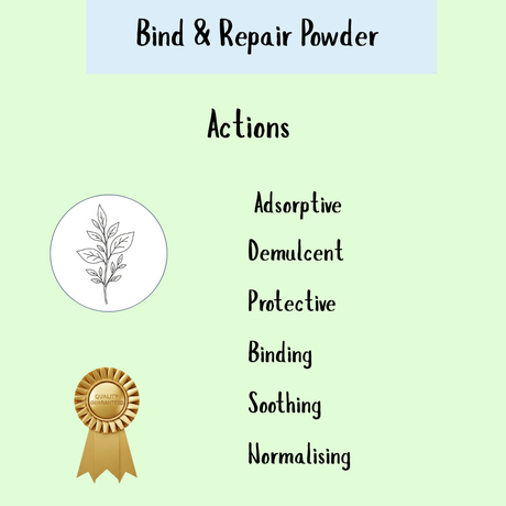 Bind & Repair Powder - 155gm supports gut health with adsorptive, soothing, protective, and binding actions—promoting intestinal purification and overall gastro-intestinal wellness.