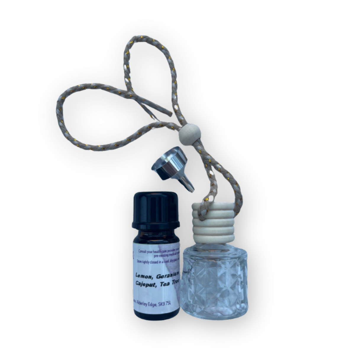 The Bounce Back Kit - Get Well Faster! includes a small glass bottle with wooden cap and cord, a labeled antiviral tincture bottle, and a metal dropper—ideal for your immune system booster routine.