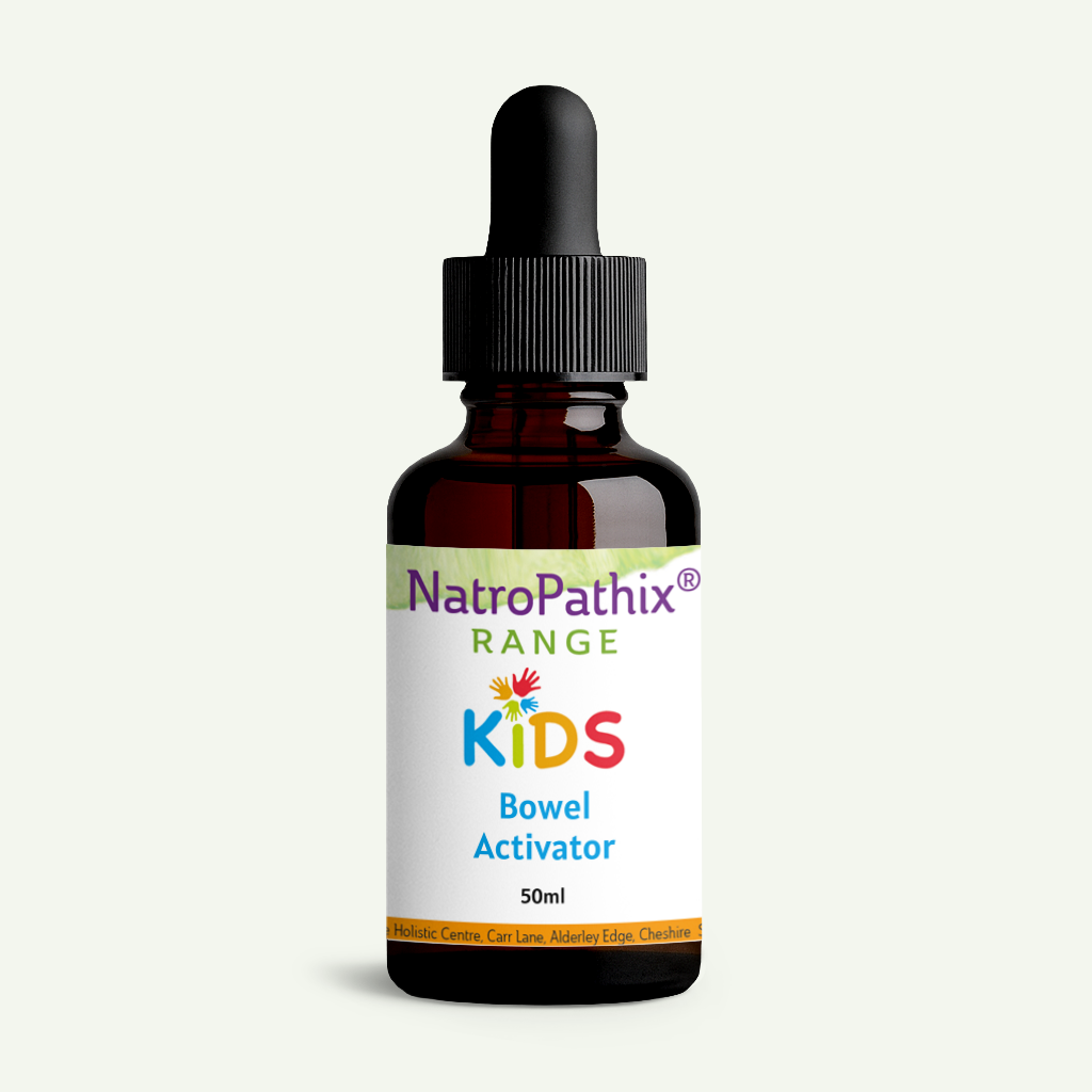 Kids Bowel Activator 50ml Tincture on light background