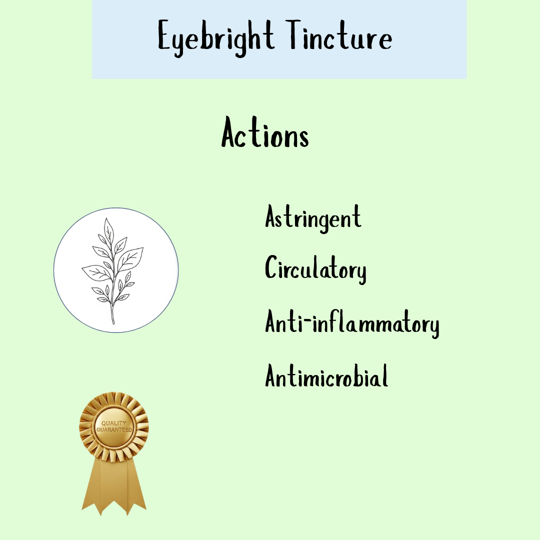 Eyebright Formula - 50ml is recognized for its astringent, circulatory, anti-inflammatory, and antimicrobial properties that may aid eyesight improvement and help relieve dry eyes.