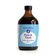 A brown bottle labeled "Flow & Flush Formula - 200ml" sits on a white background, promoting kidney cleanse and urinary health.