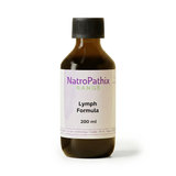 Brown bottle labeled "Lymph Formula - 200/300ml" with black cap on white background, designed to support lymphatic system detox and help clear infection.