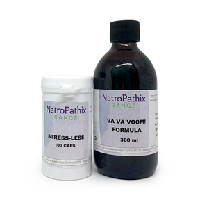 Kit 1 - Utterly Floored includes two NatroPathix supplements: STRESS-LESS 100 CAPS for stress relief and VA VA VOOM! FORMULA 300 ml to boost energy and assist with adrenal fatigue.