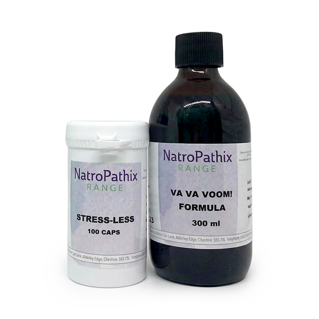 Kit 1 - Utterly Floored includes two NatroPathix supplements: STRESS-LESS 100 CAPS for stress relief and VA VA VOOM! FORMULA 300 ml to boost energy and assist with adrenal fatigue.