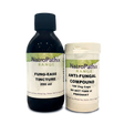 Two NatroPathix bottles: Fung-Ease tincture 200ml supports relief from fungal overgrowth, and Anti-Fungal Combination 100 Veg Caps provide convenient anti-fungal capsules.