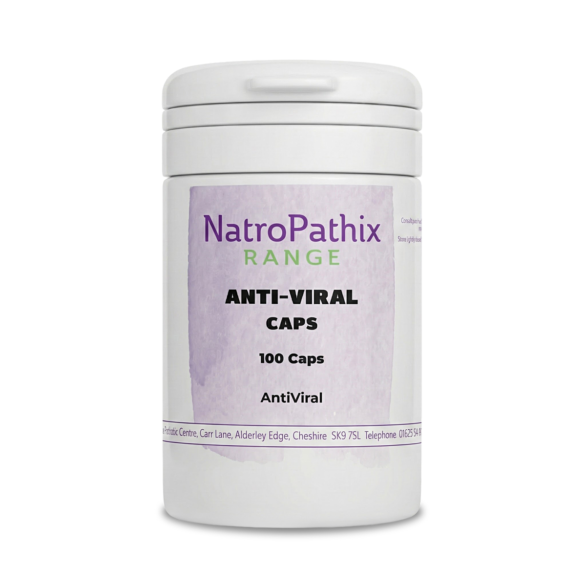 A white bottle labeled "Anti-Viral Herbs - 150 Capsules" supports your immune system with a targeted anti-viral blend.