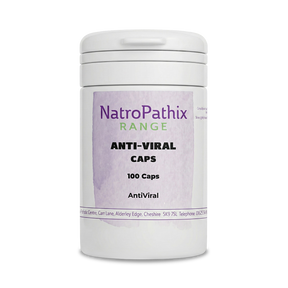 A white bottle labeled "Anti-Viral Herbs - 150 Capsules" supports your immune system with a targeted anti-viral blend.