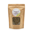 A brown paper pouch labeled “Digest-Ease Tea - 100gms” features a clear window showing loose natural herbs inside, crafted as a soothing blend to help relieve gas.