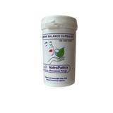 Hormone Balance Capsules - 100: An adaptogenic herbal supplement in a white bottle, formulated to support hormonal balance during menopause. Contains 100 vegan capsules.