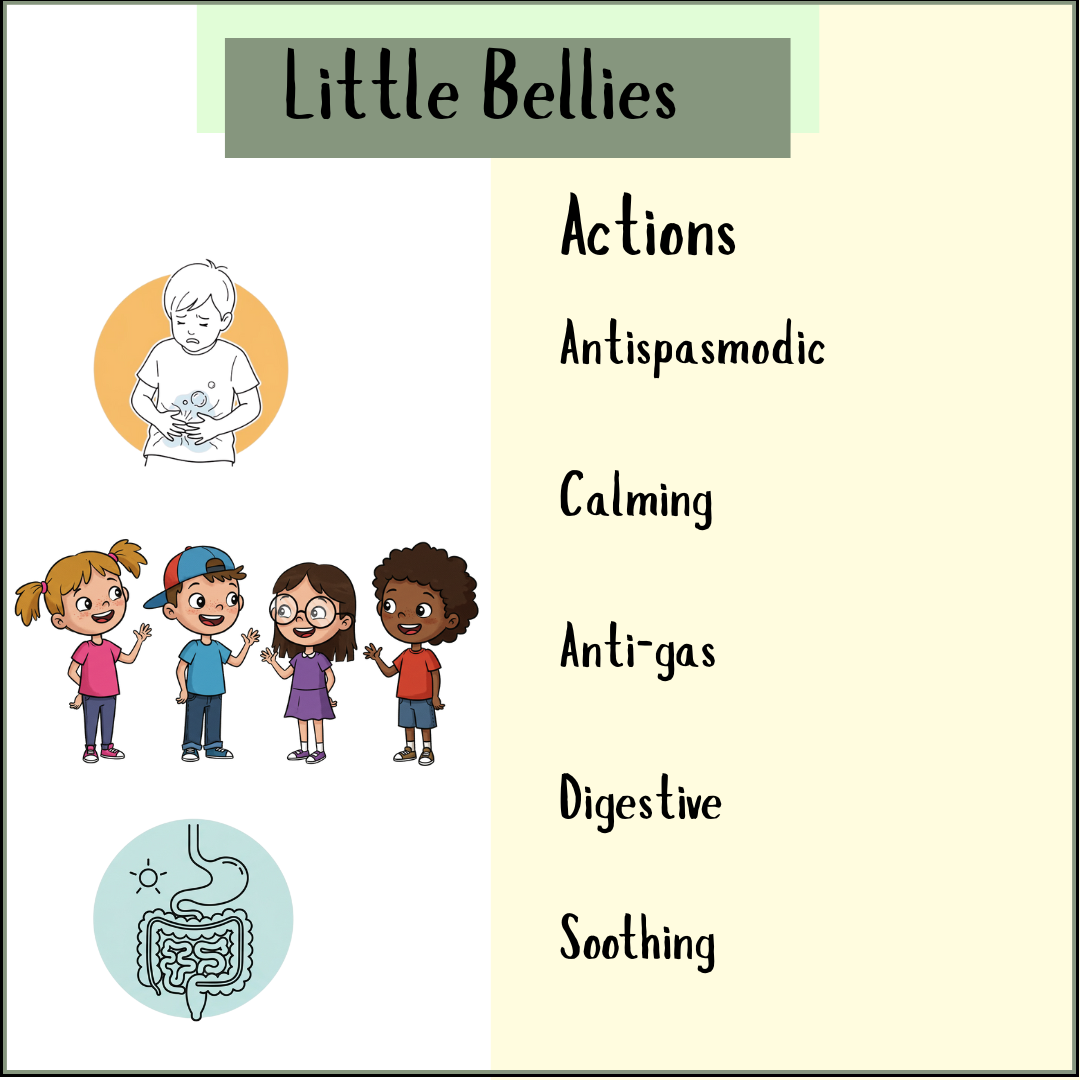 Illustration of Little Bellies actions and benefits for children