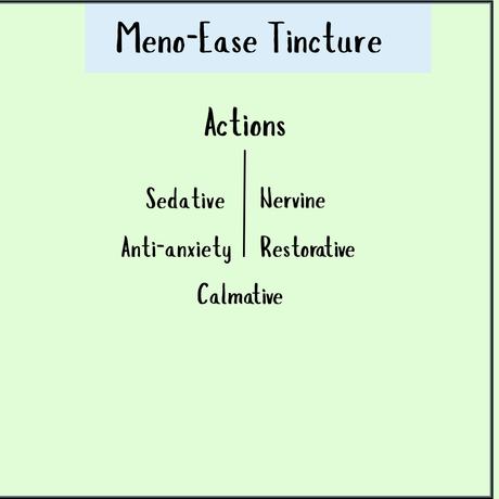 Meno-Ease Tincture – 200/300ml: Sedative, anti-anxiety, calmative, nervine, and restorative blend with phyto-oestrogenic herbs for natural menopause relief.