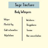 Sage Tincture - 100 ml supports relief from menopausal symptoms like fatigue, mental fog, weakness, and sluggishness with natural antioxidant benefits.