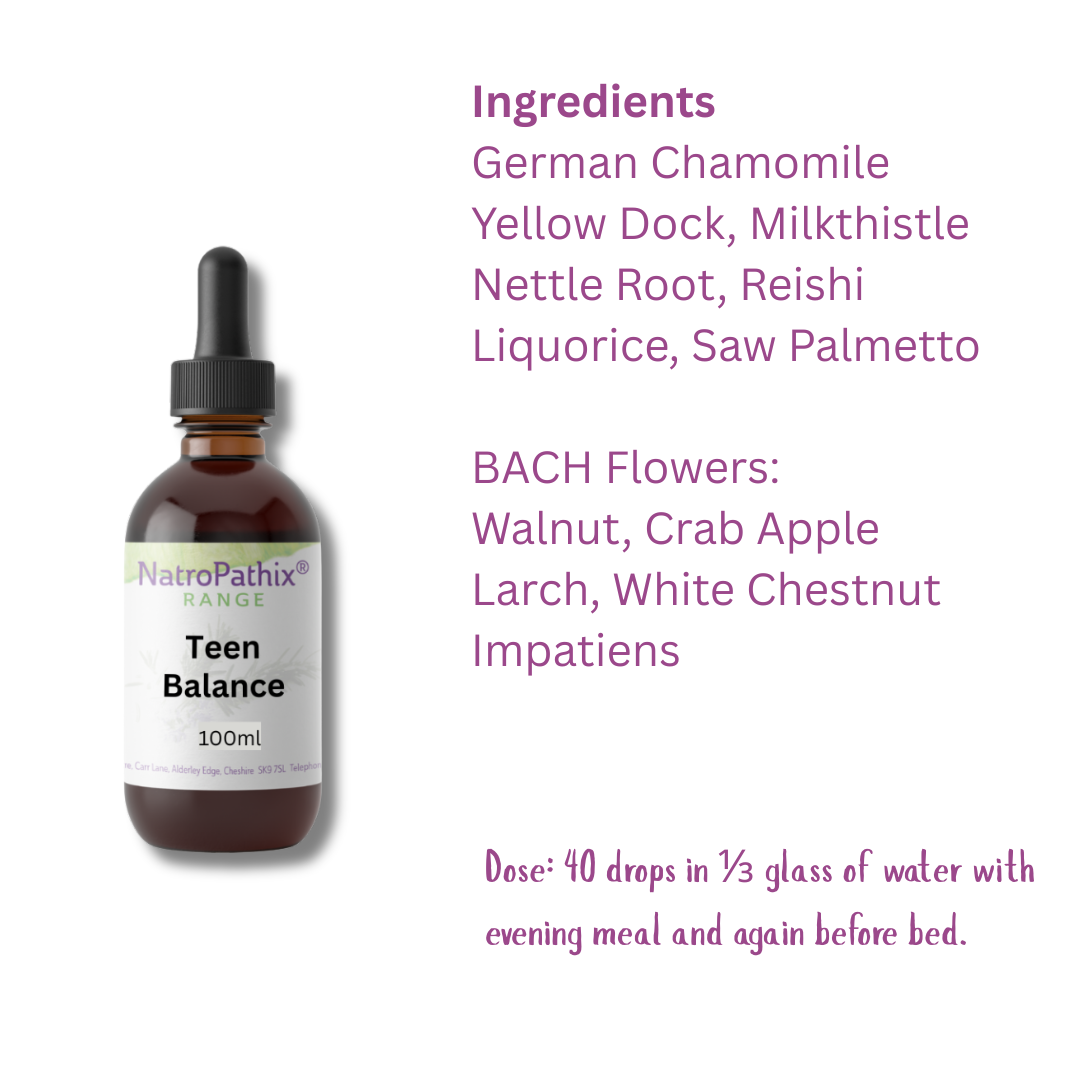 Teen Balance tincture ingredients